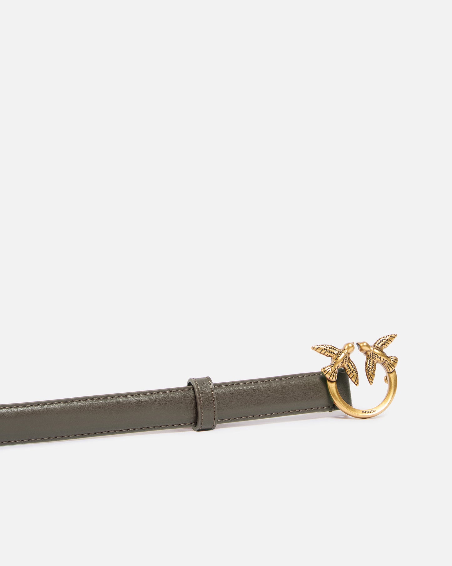 Love Birds thin leather belt 2cm