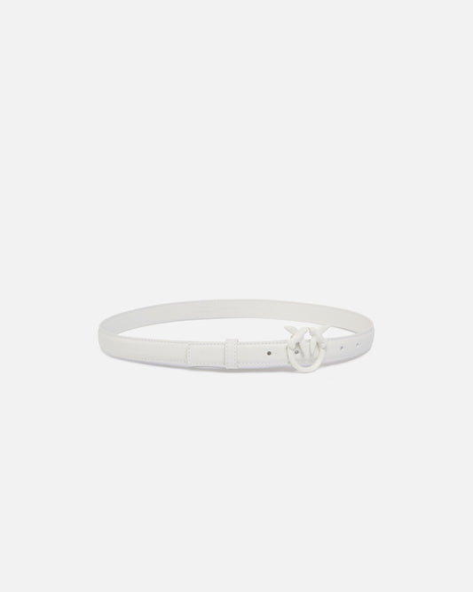 Thin colour-block Love Birds leather belt 2cm
