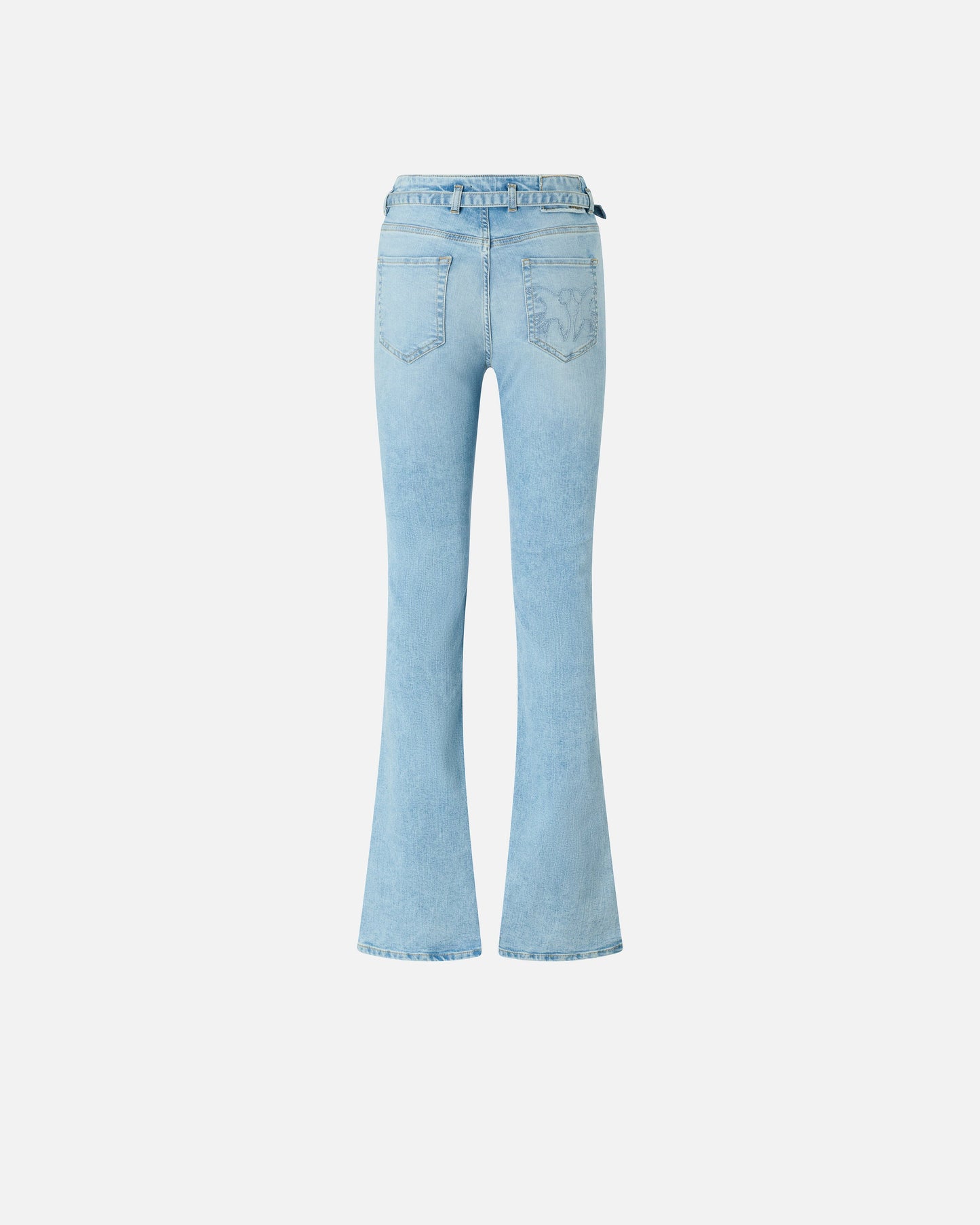 Light jeans with belt and Love Birds buckle