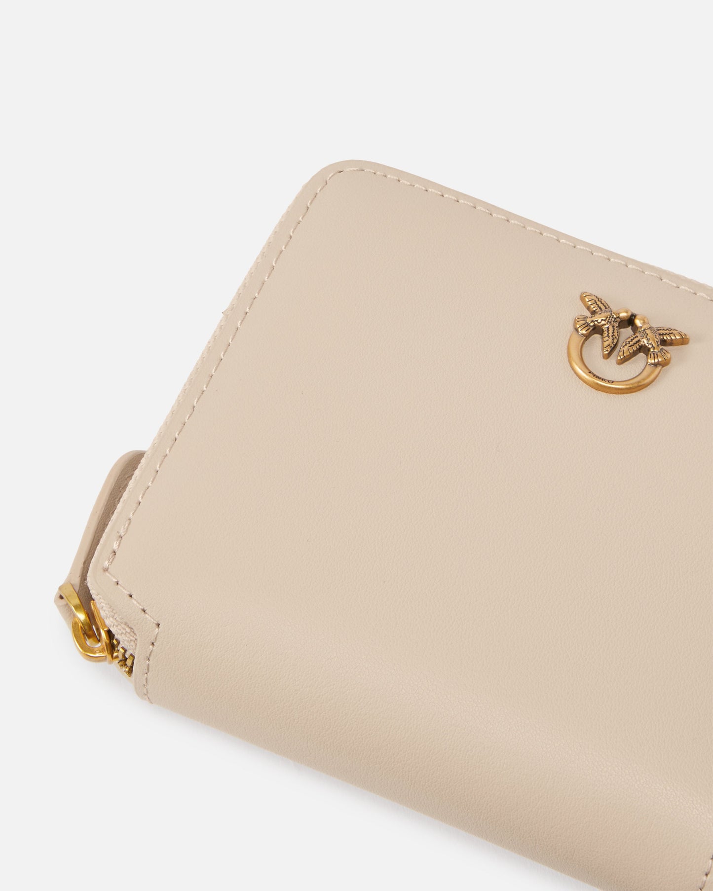 Square leather zip-around purse