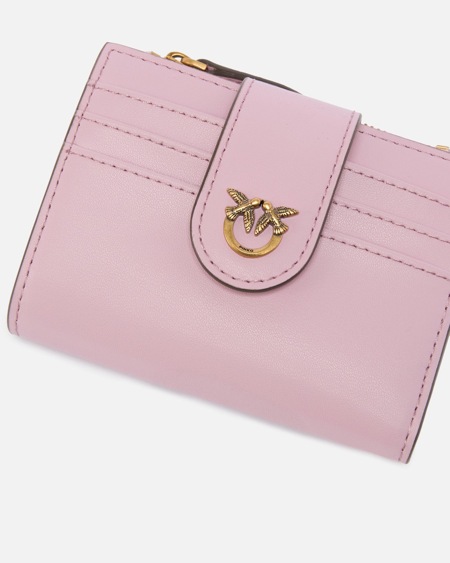 Small smooth leather wallet with logo