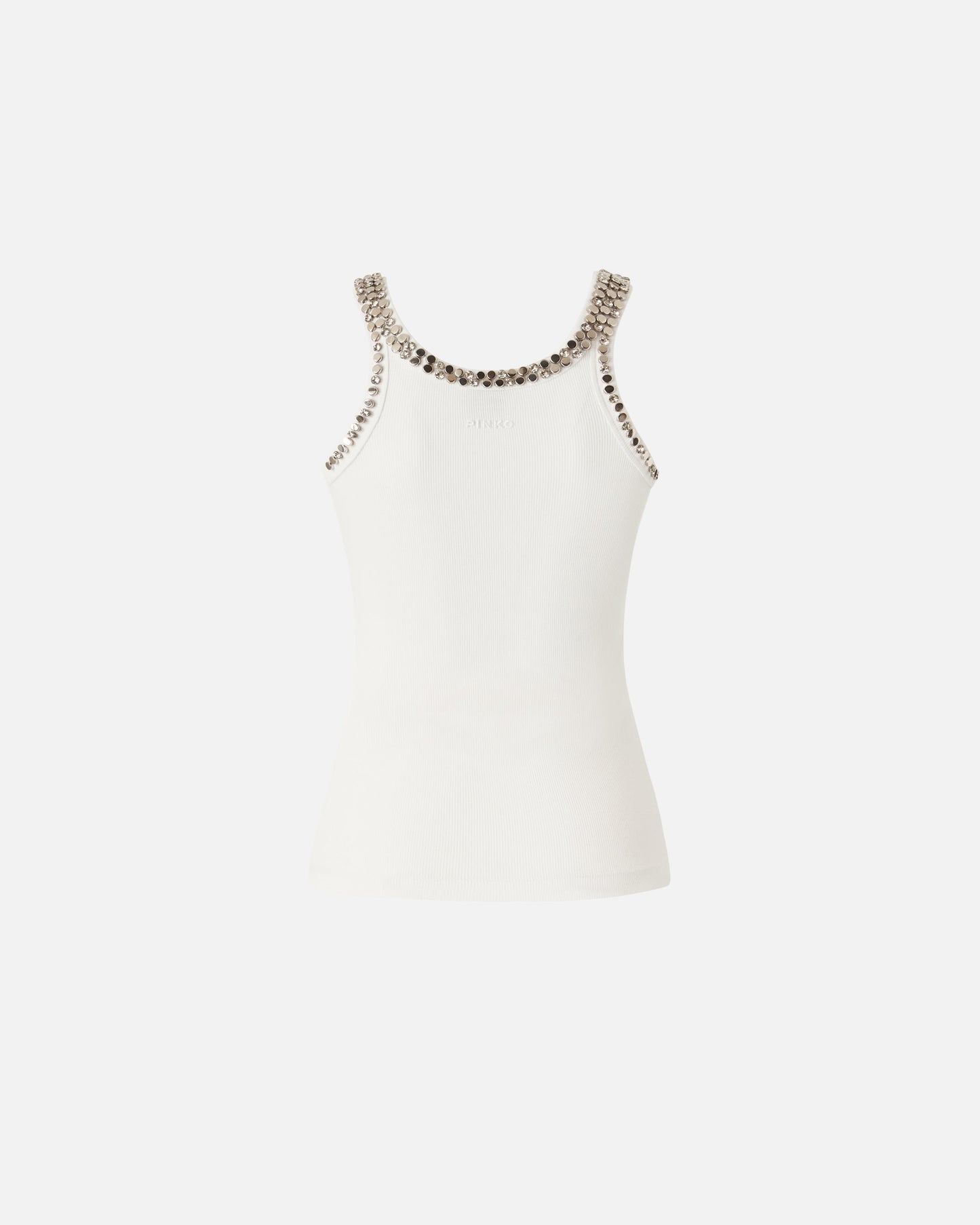 Ribbed top with bejewelled embellishment