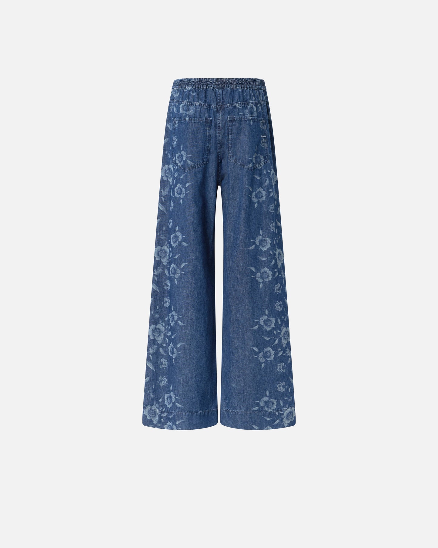 Floral denim jeans