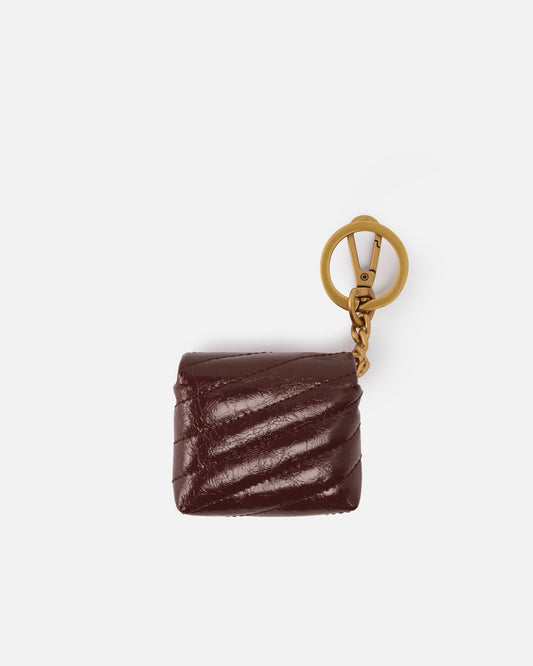 Love Bag Puff AirPods case in shiny leather