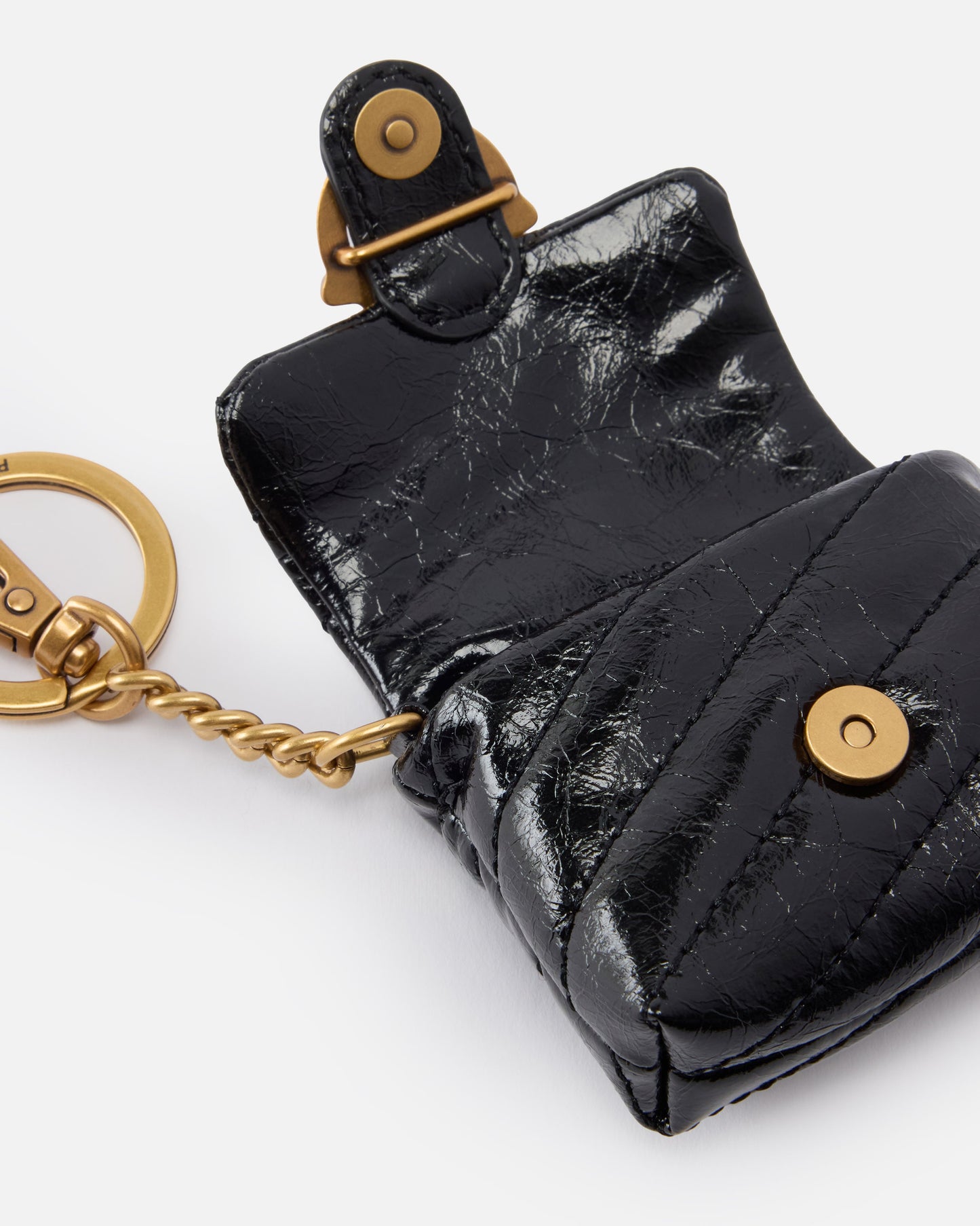 Love Bag Puff AirPods case in shiny leather