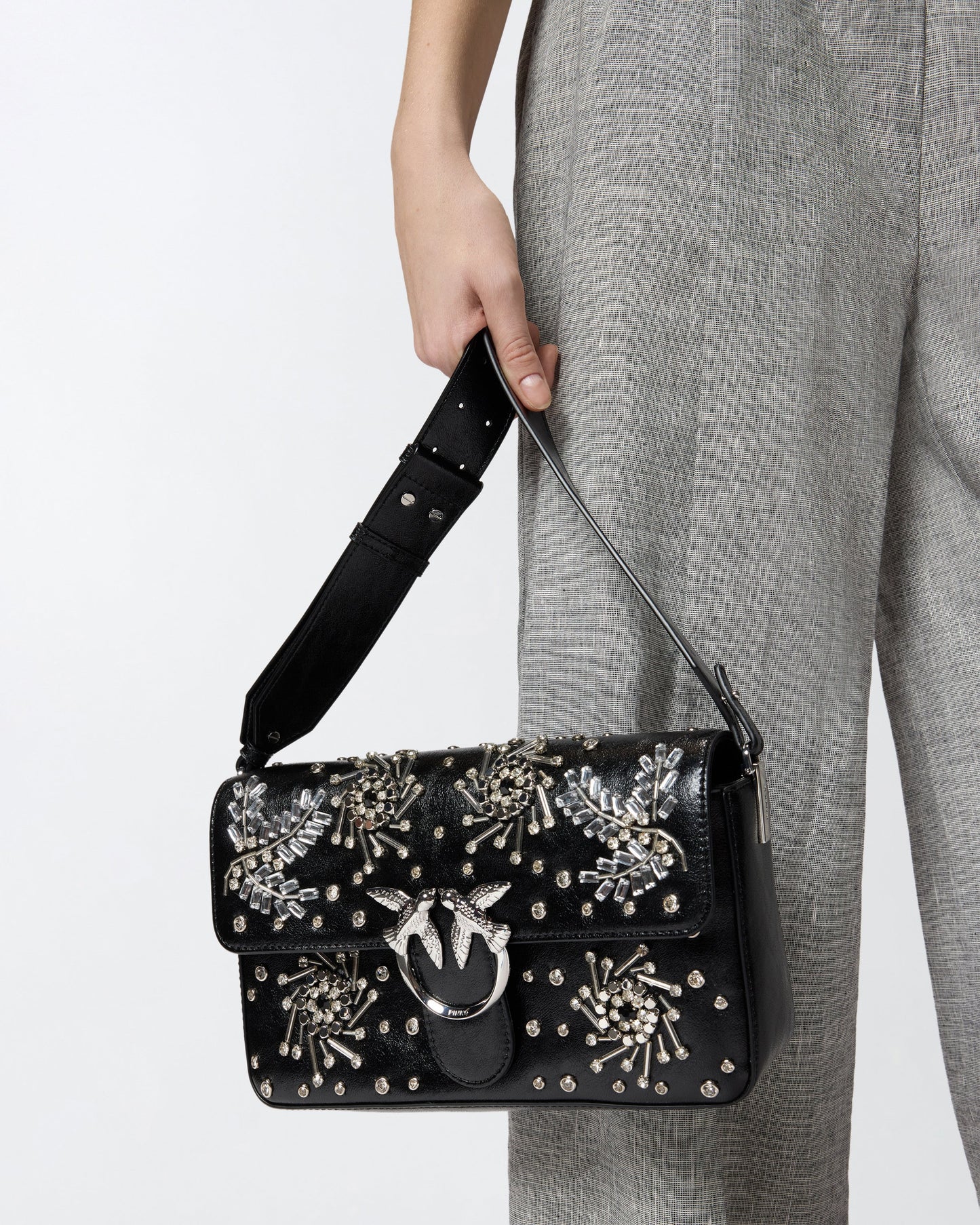 Love Bag Slouchy medium shoulder bag in leather-effect microfibre