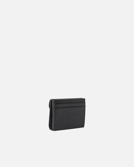 Leather wallet with logo lettering
