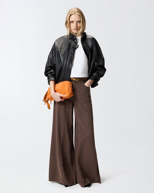 Nappa leather blouson jacket
