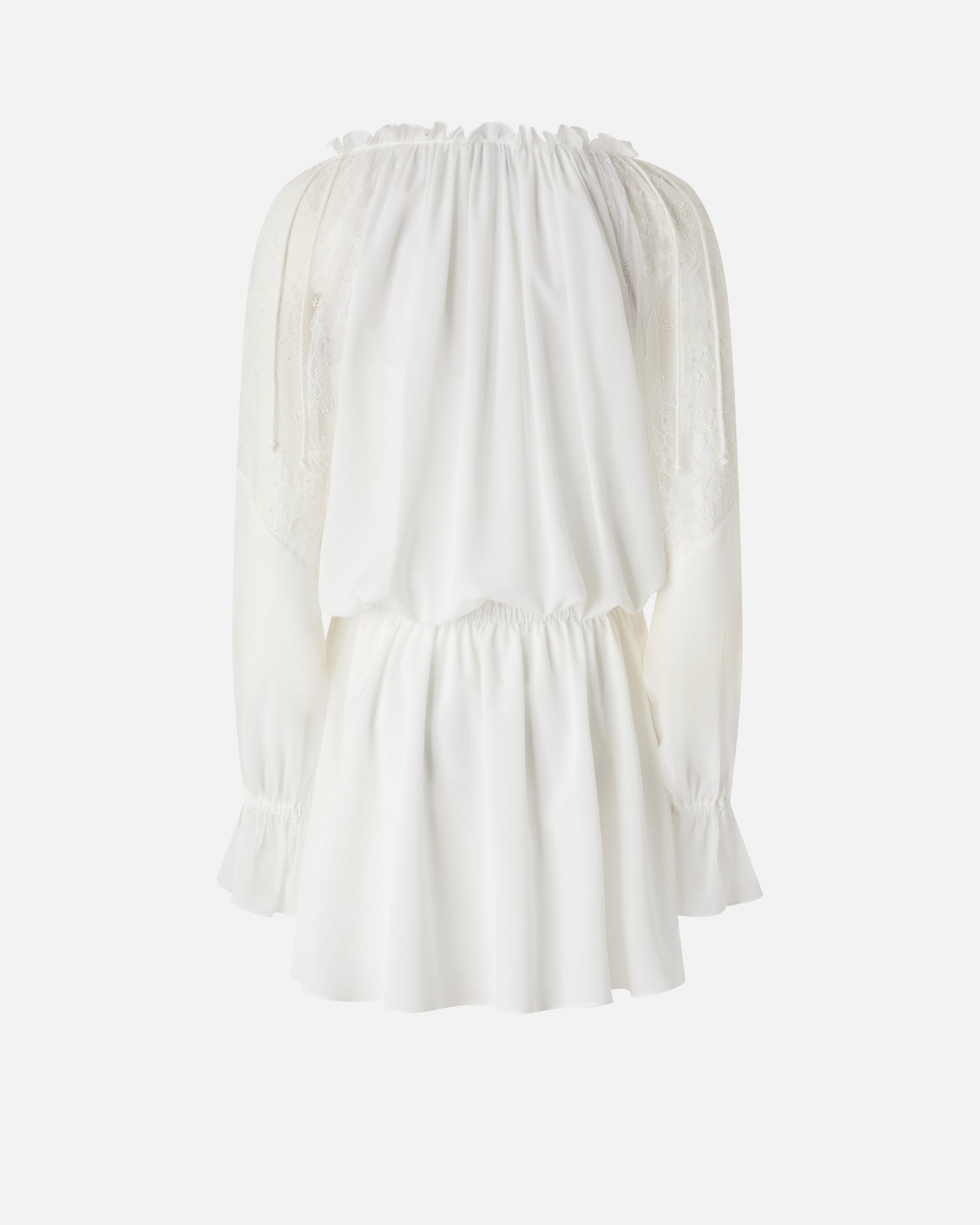 Mini dress with long sleeves and lace details
