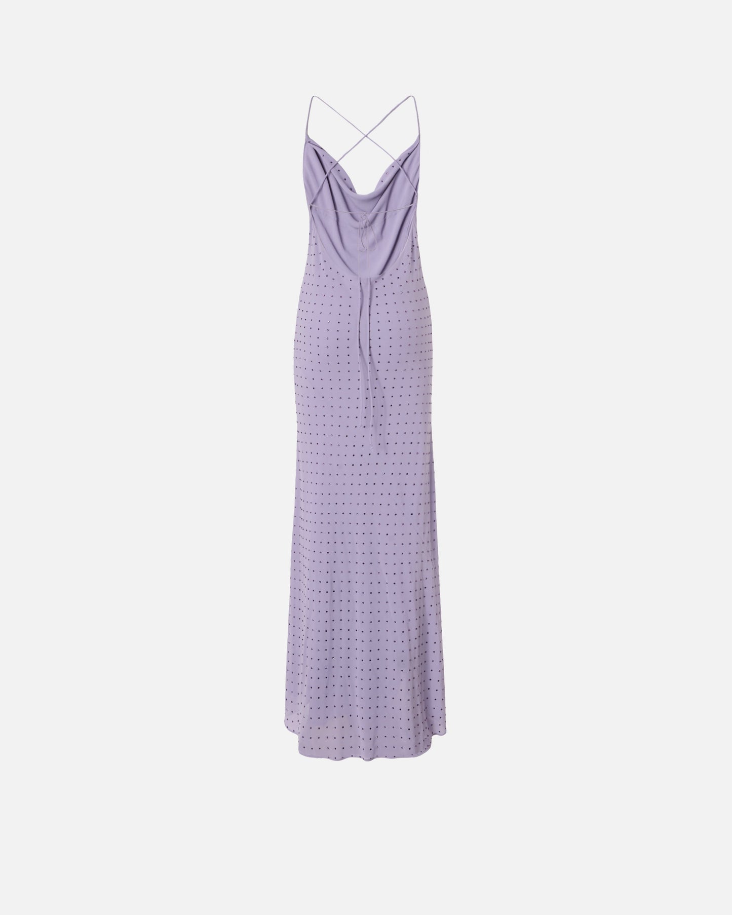 Long slip dress with rhinestones