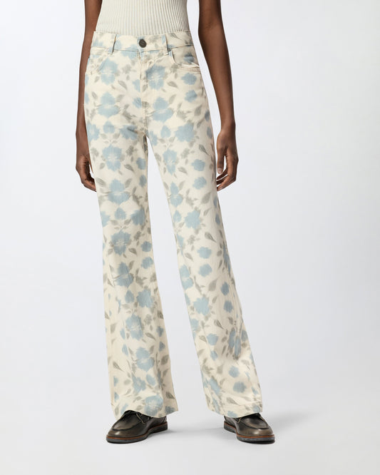 Wide-leg trousers with Cottage Flower print