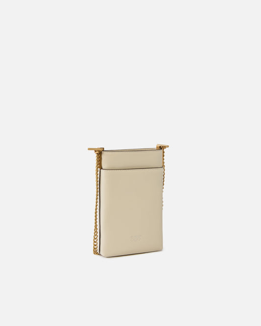 Leather smartphone case with shoulder strap