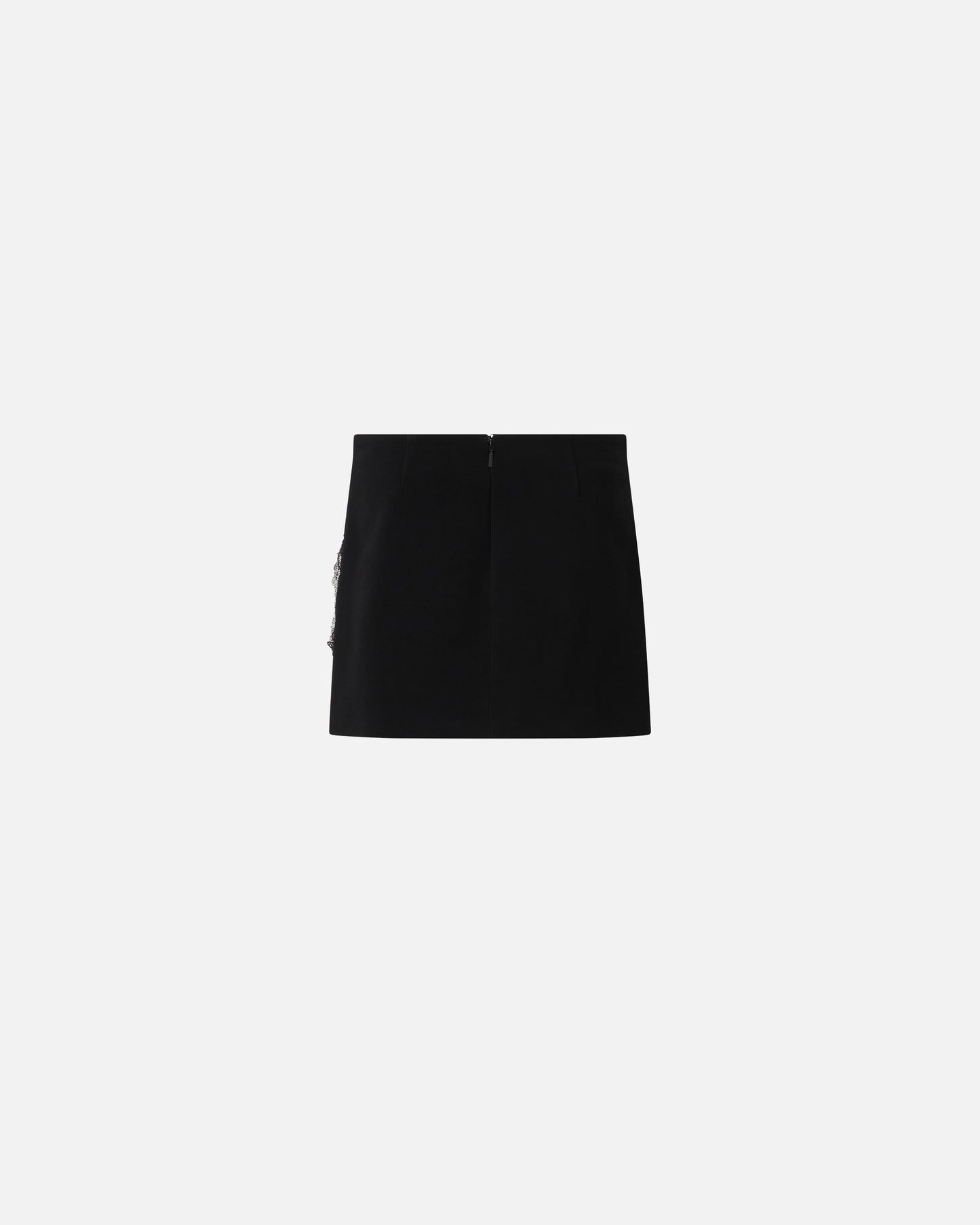 Mini skirt with embroidered jewel rose