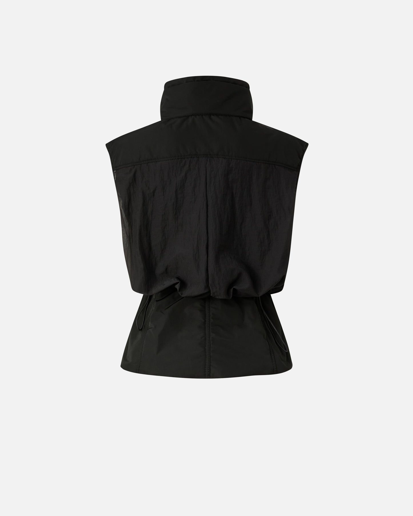Sleeveless down jacket with drawstring