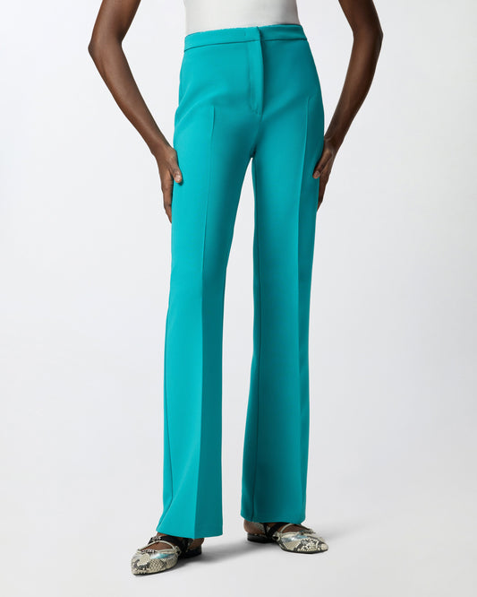 Trousers with pressed pleat detail