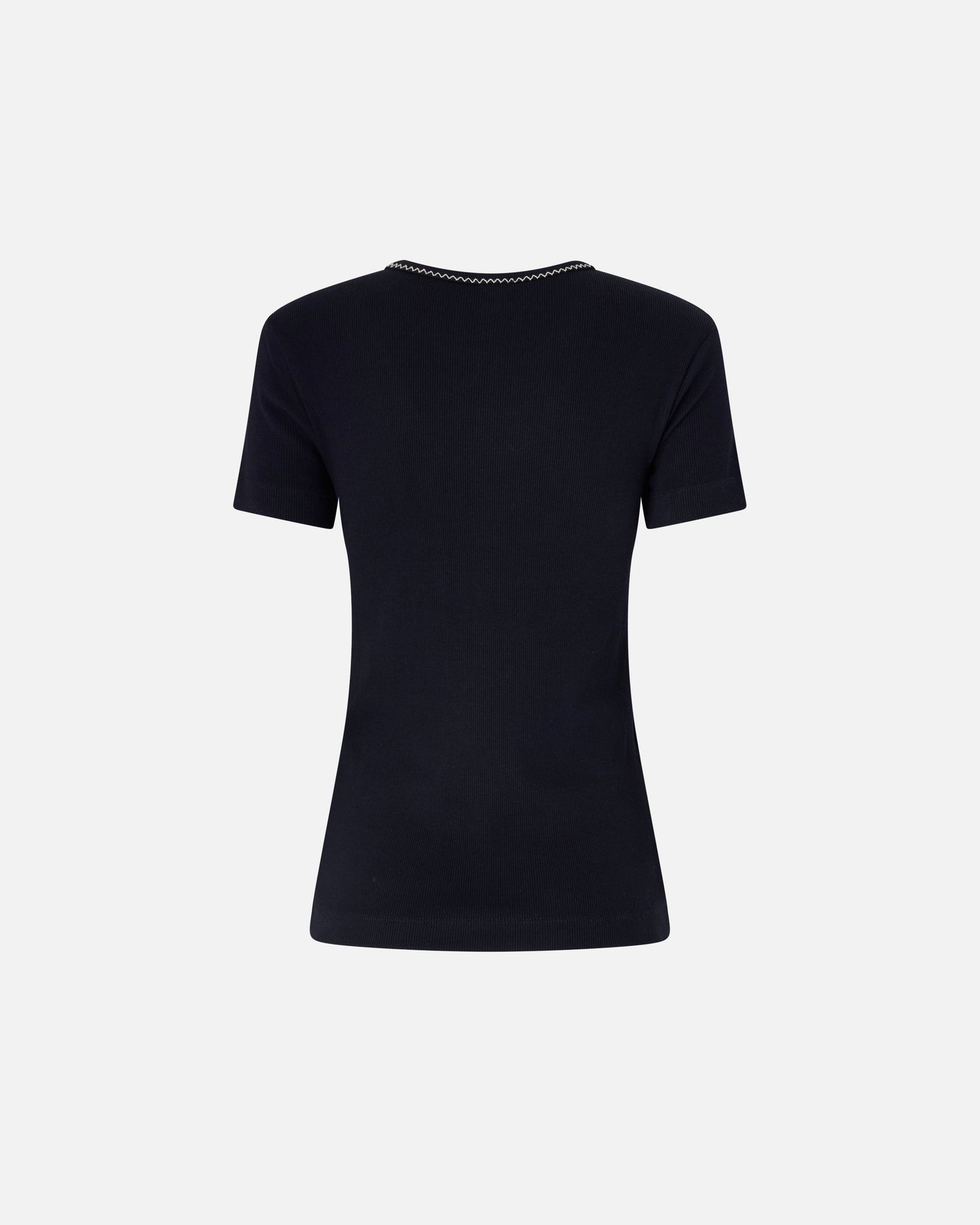 Fine-rib T-shirt with Love Birds embroidery