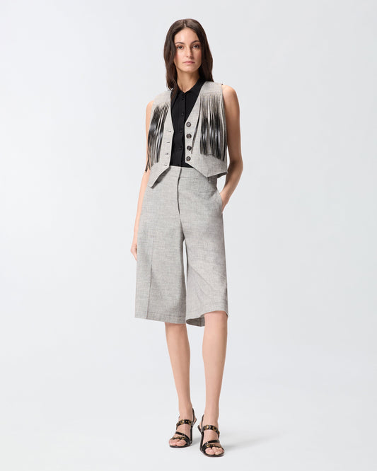 Vest with fringing