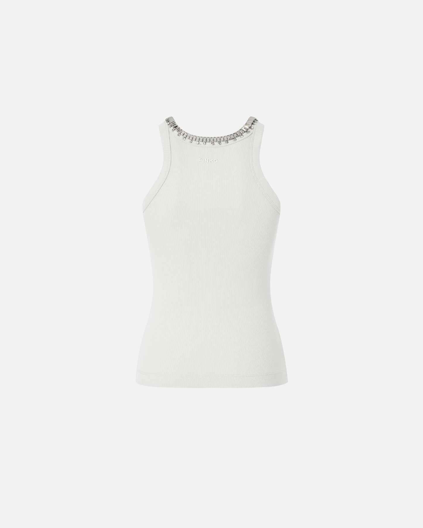 Ribbed top with bejewelled embellishment
