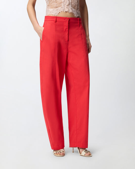 Barrel-fit trousers in stretch cotton