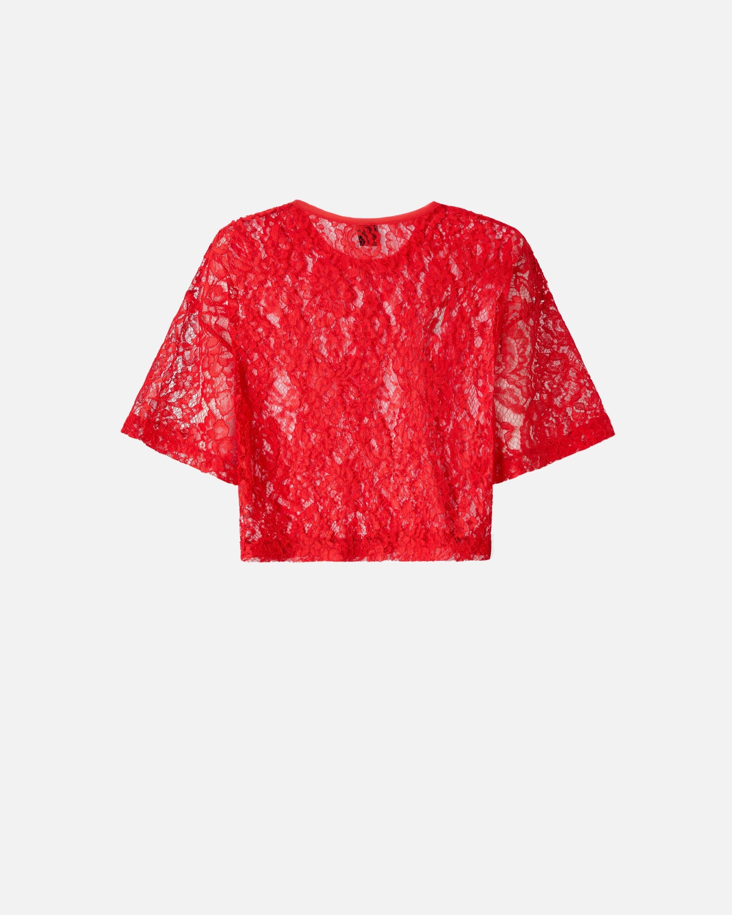 Cropped lace t-shirt