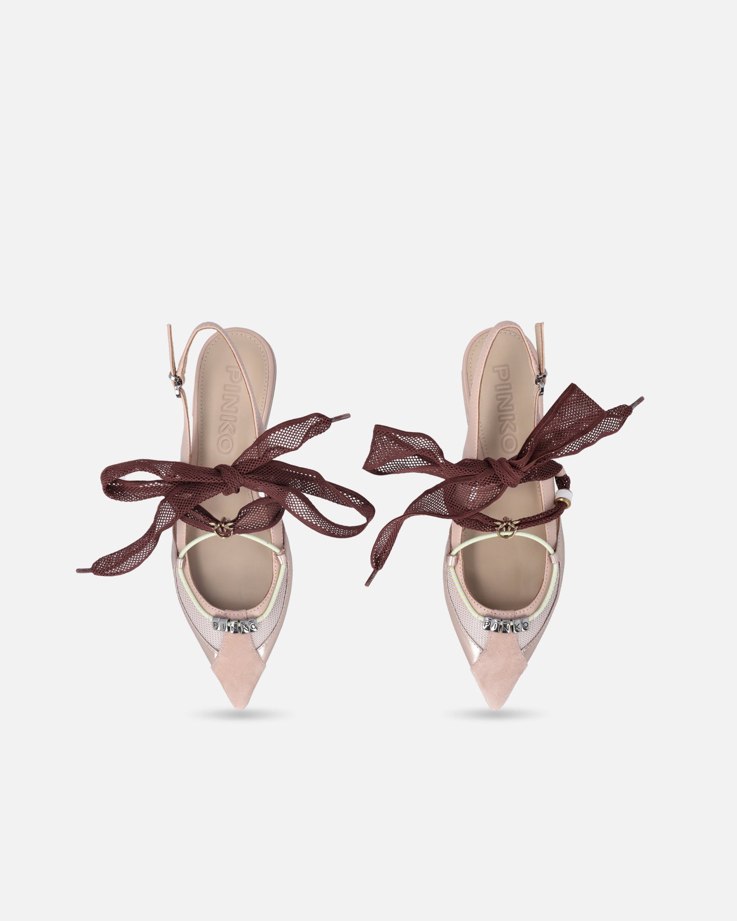 Slingback ballerinas with ties