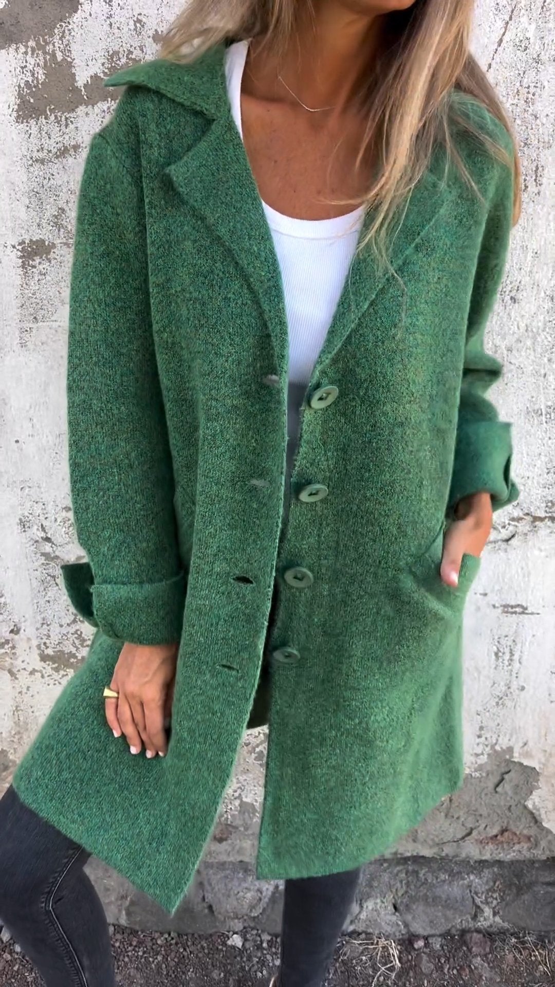 Lässiger Wollmantel mit Revers und Knopfleiste (JETZT 2 KAUFEN UND VERSANDKOSTENFREI LIEFERN LASSEN)