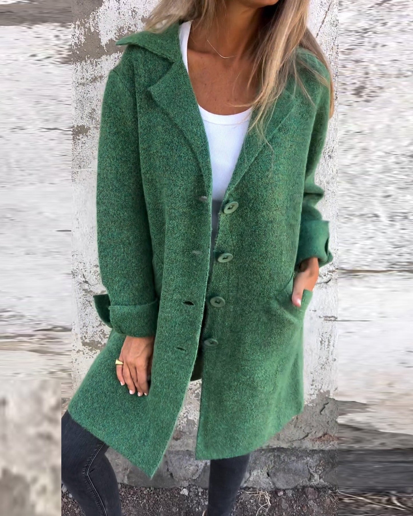Lässiger Wollmantel mit Revers und Knopfleiste (JETZT 2 KAUFEN UND VERSANDKOSTENFREI LIEFERN LASSEN)