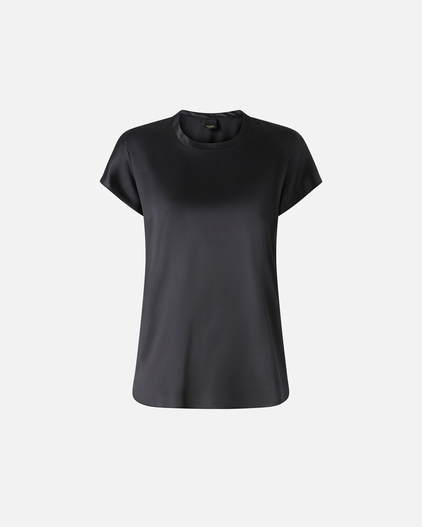 Short-sleeved satin blouse
