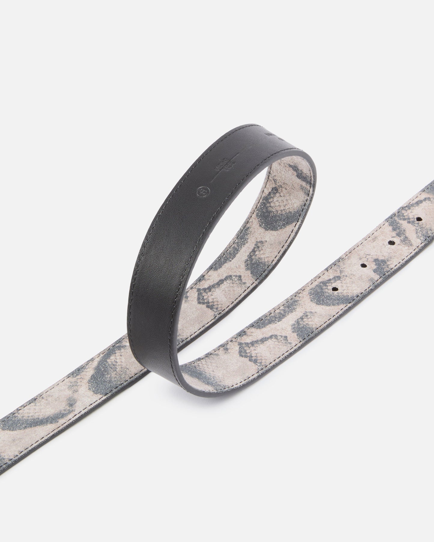 Python-print belt with Love Birds buckle, 3 cm