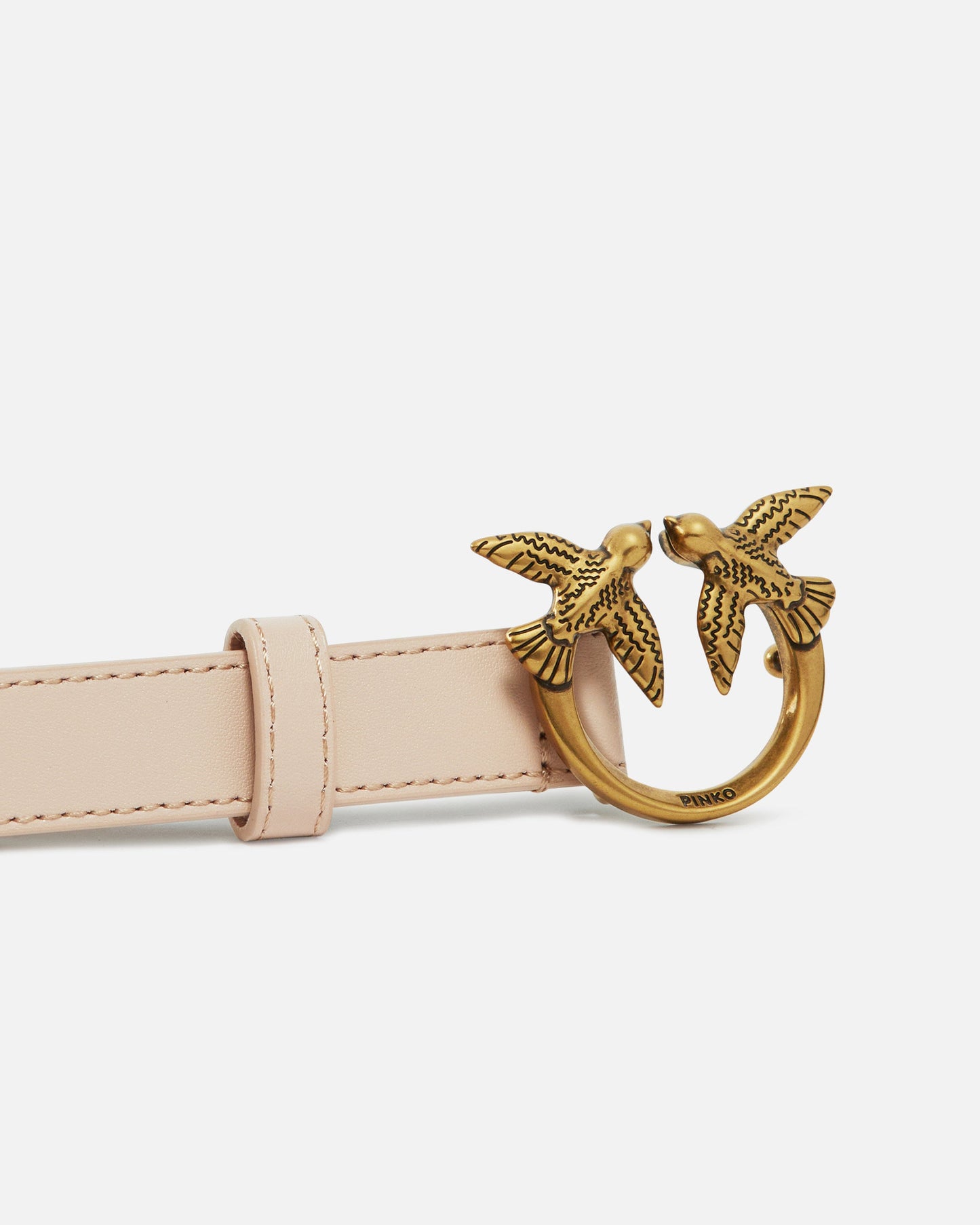 Love Birds thin leather belt 2cm