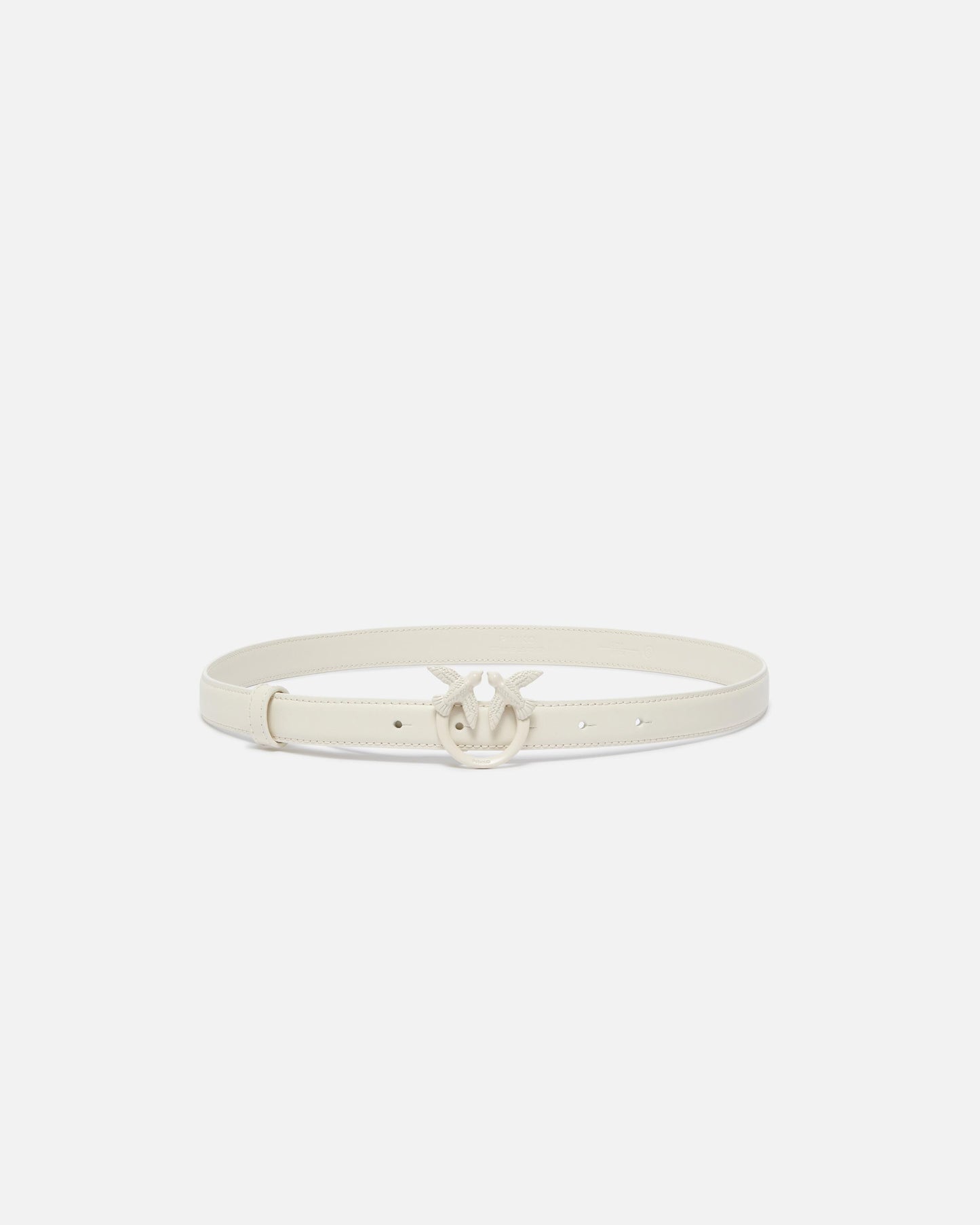 Thin colour-block Love Birds leather belt 2cm