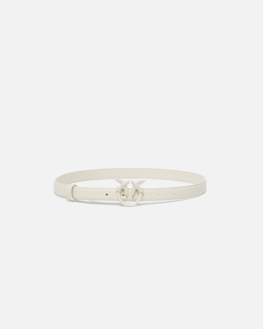 Thin colour-block Love Birds leather belt 2cm