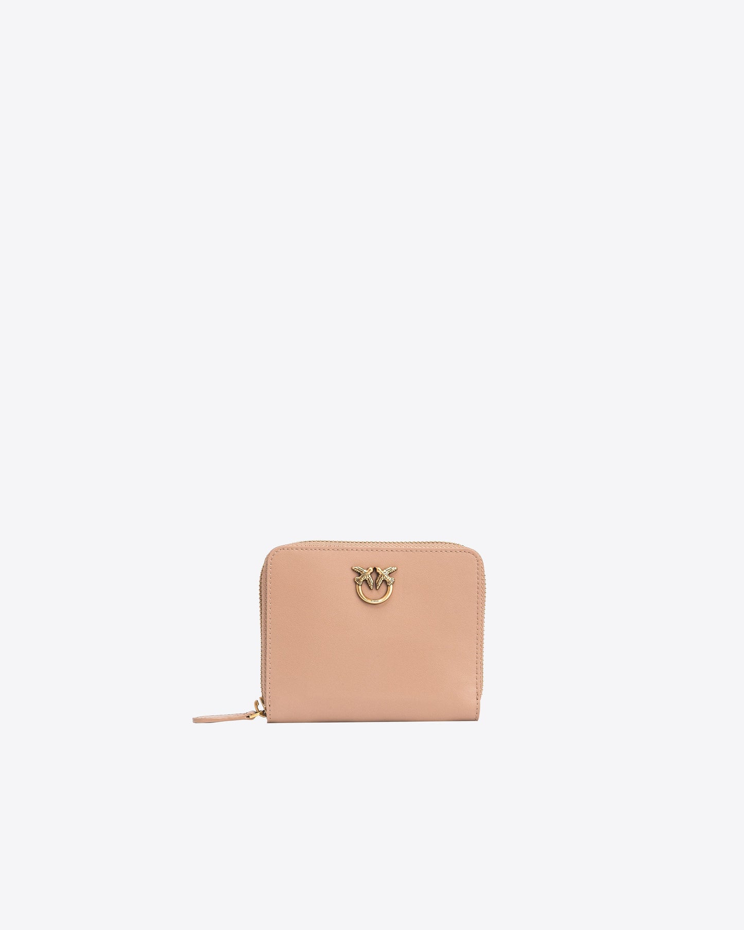 Square leather zip-around purse