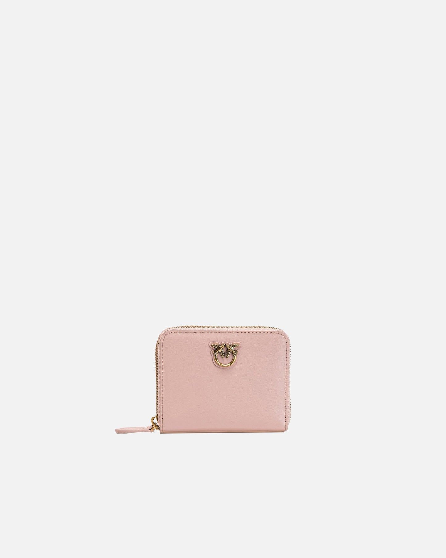 Square leather zip-around purse