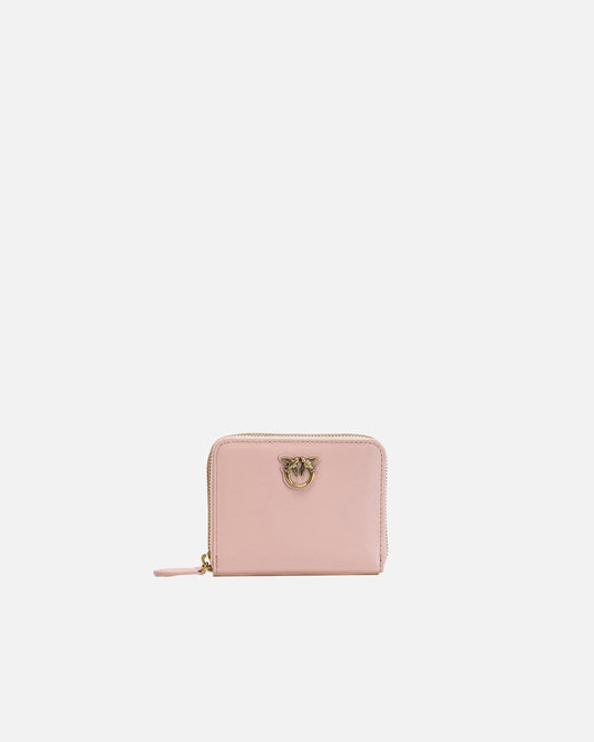 Square leather zip-around purse