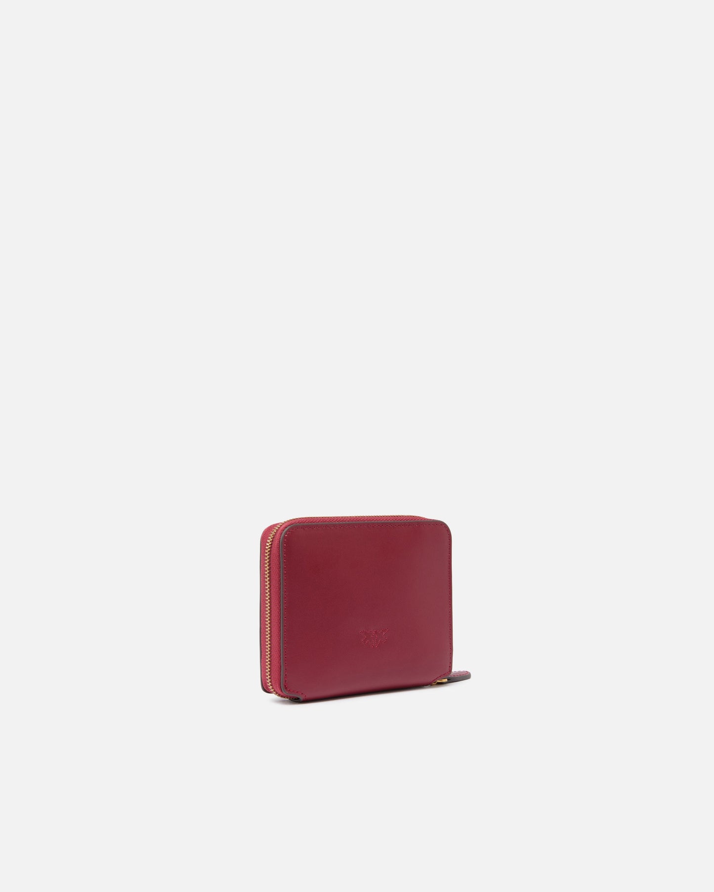 Square leather zip-around purse