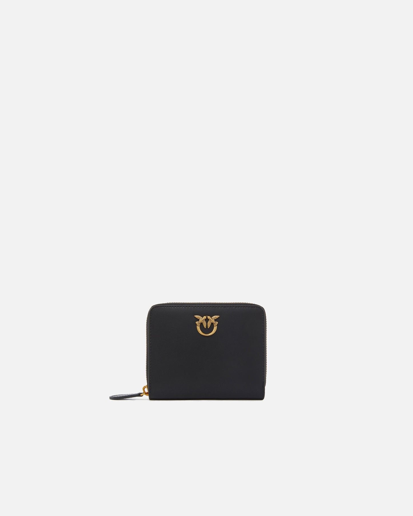 Square leather zip-around purse