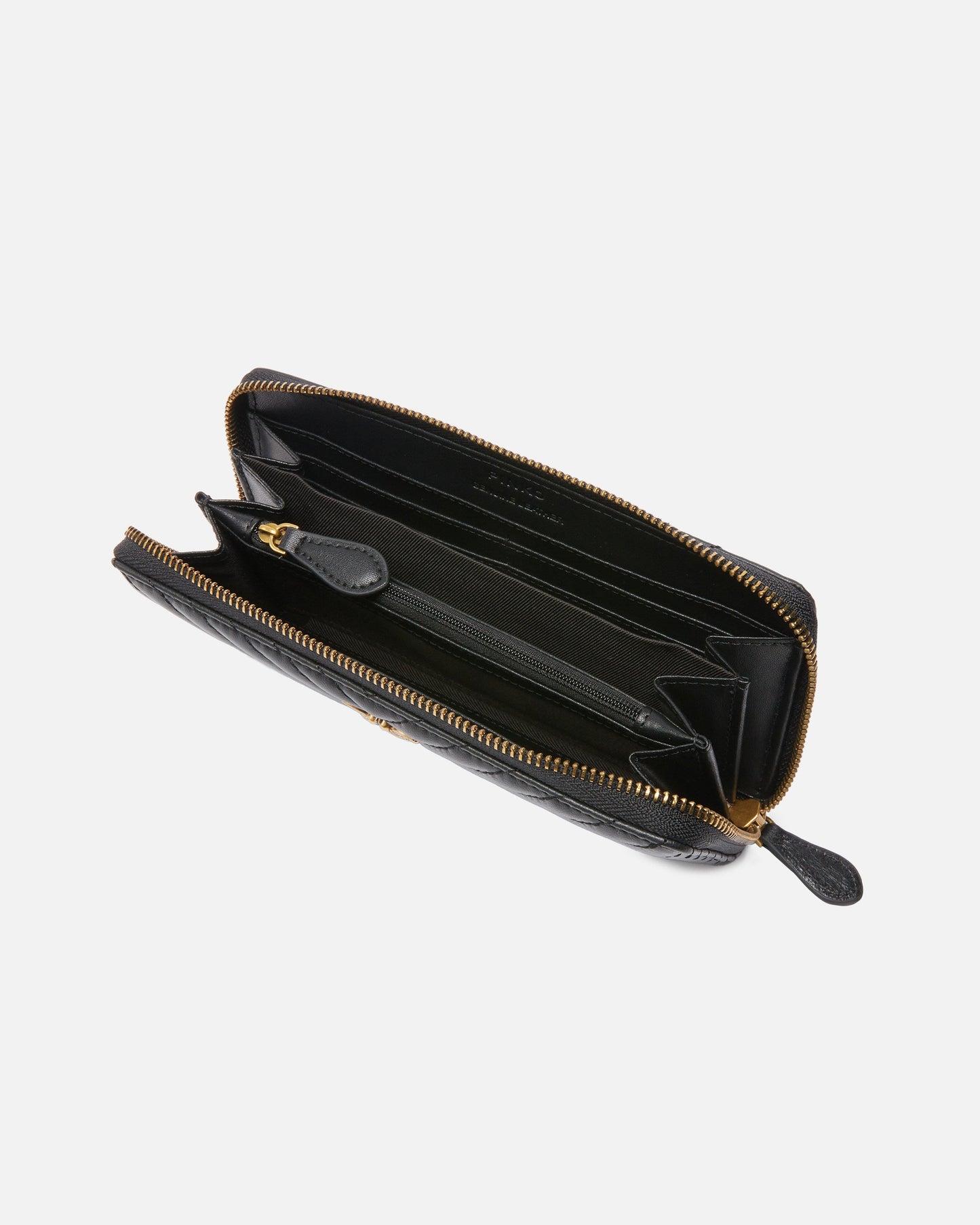 Zip-around wallet in chevron-patterned nappa leather