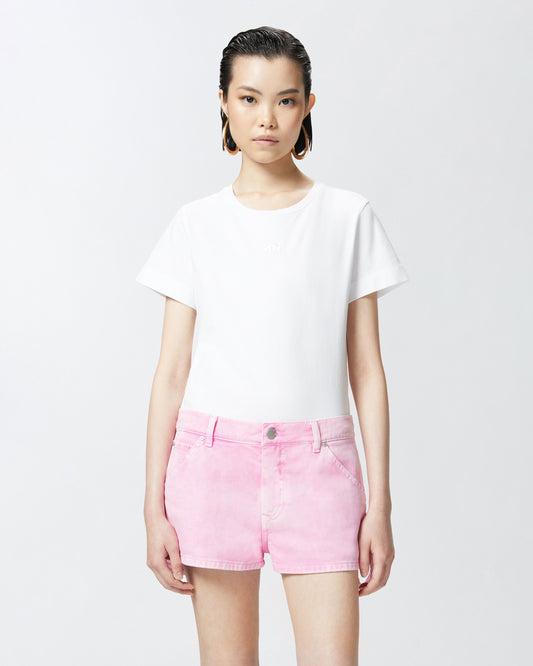 Short-sleeved T-shirt with embroidered logo
