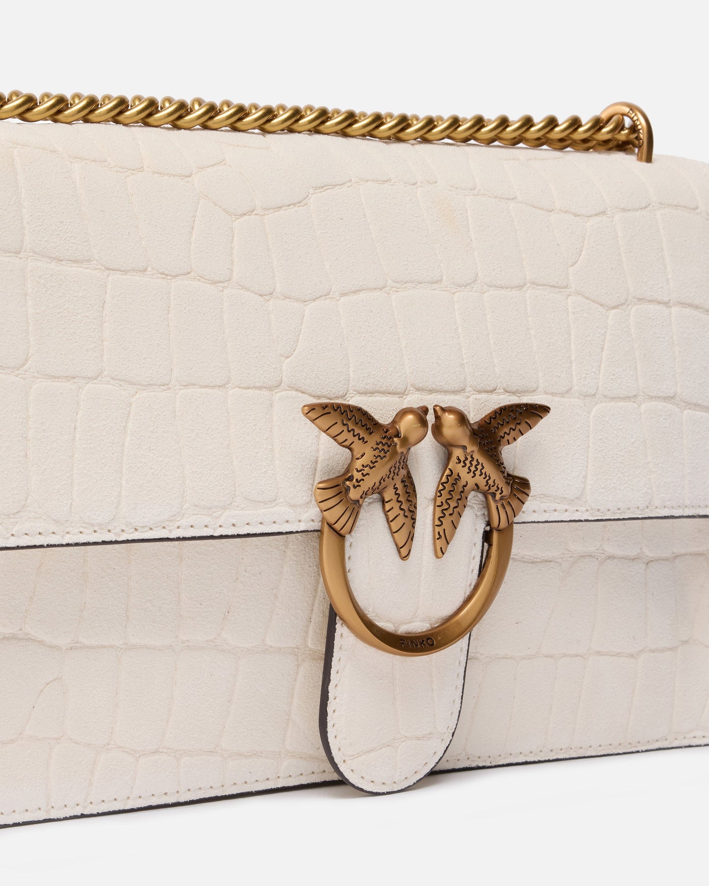 Love Bag One medium crossbody bag in crocodile-print leather