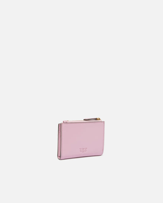 Small smooth leather wallet with logo