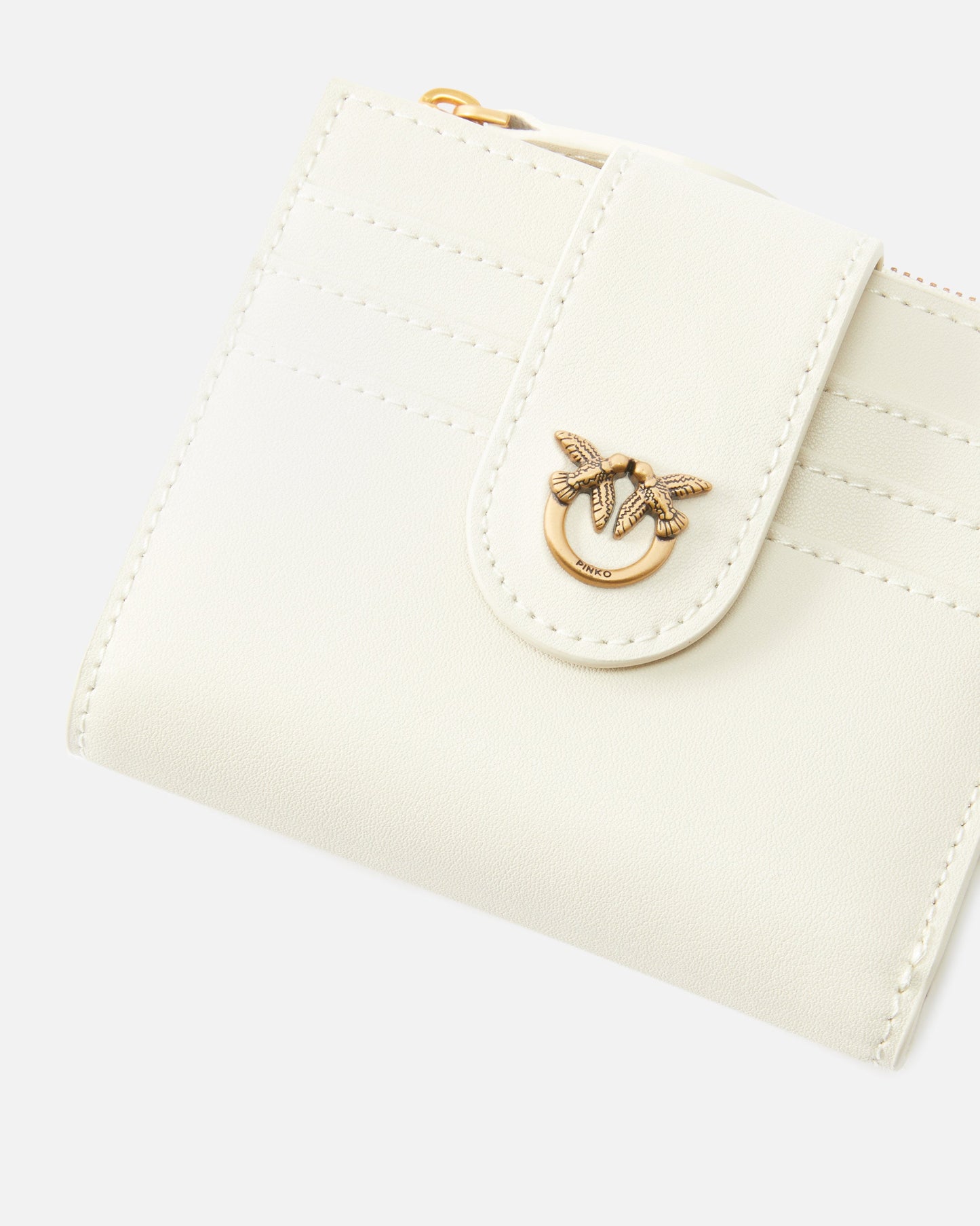Small smooth leather wallet with logo