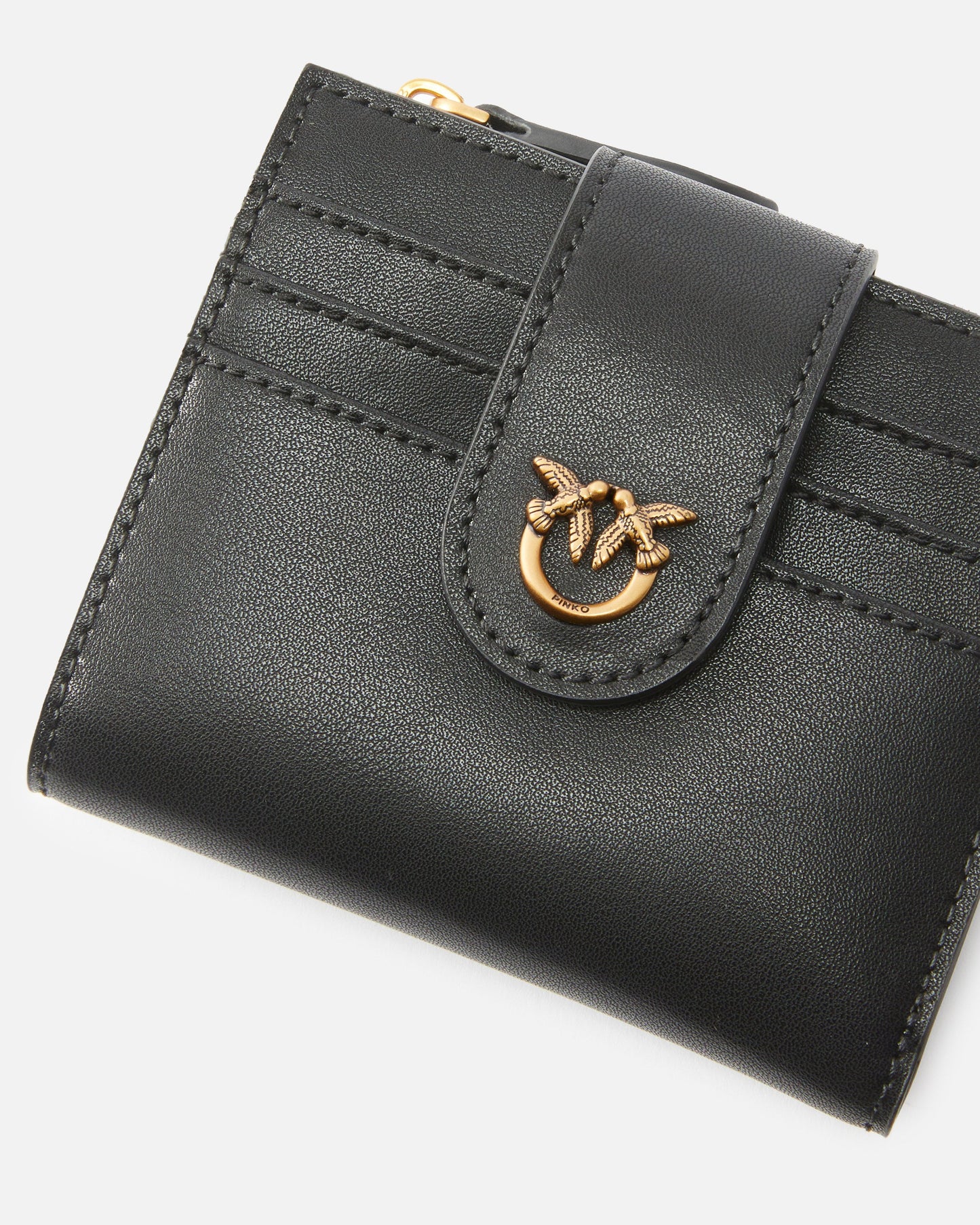 Small smooth leather wallet with logo