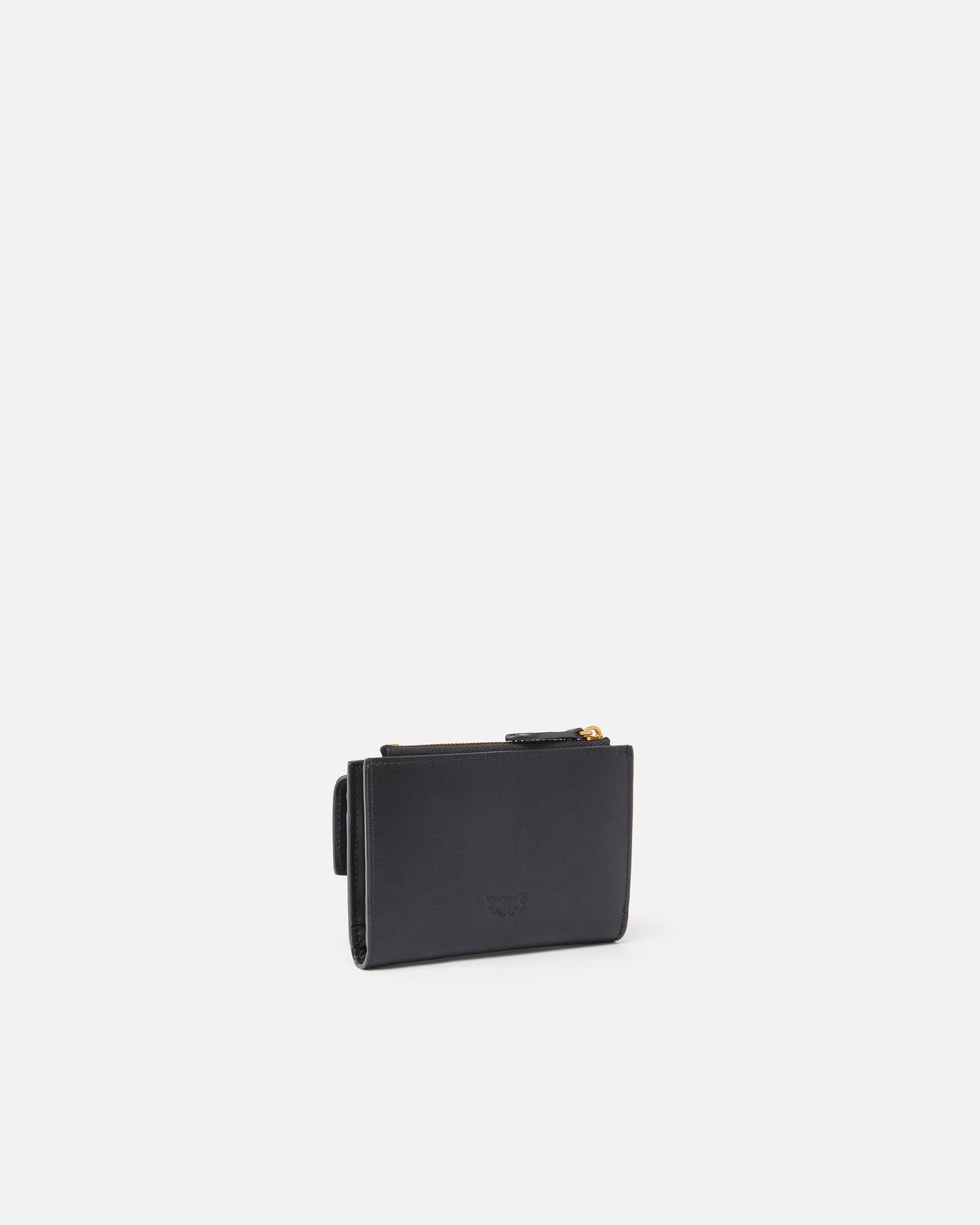 Compact small wallet in smooth leather with logo
