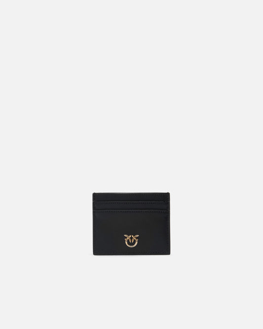 Leather card holder with Love Birds logo