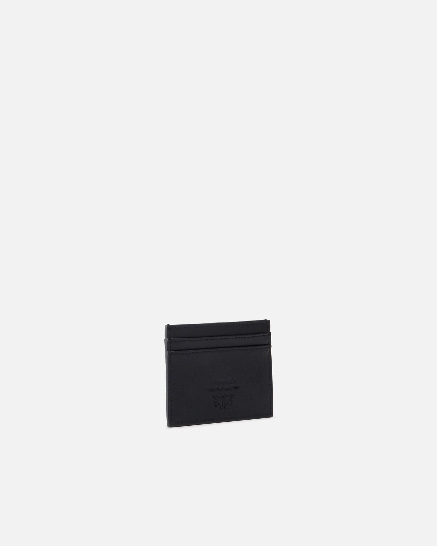 Leather card holder with Love Birds logo