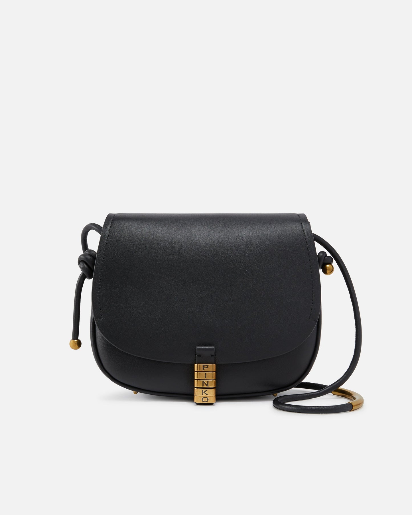 Large leather crossbody bag with knots
