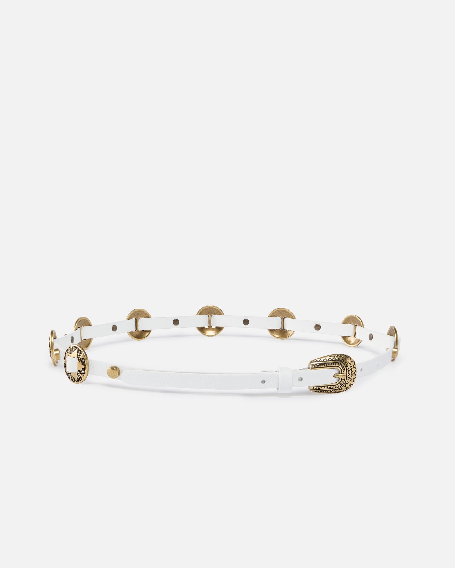 Thin belt with engraved metal plates 1cm