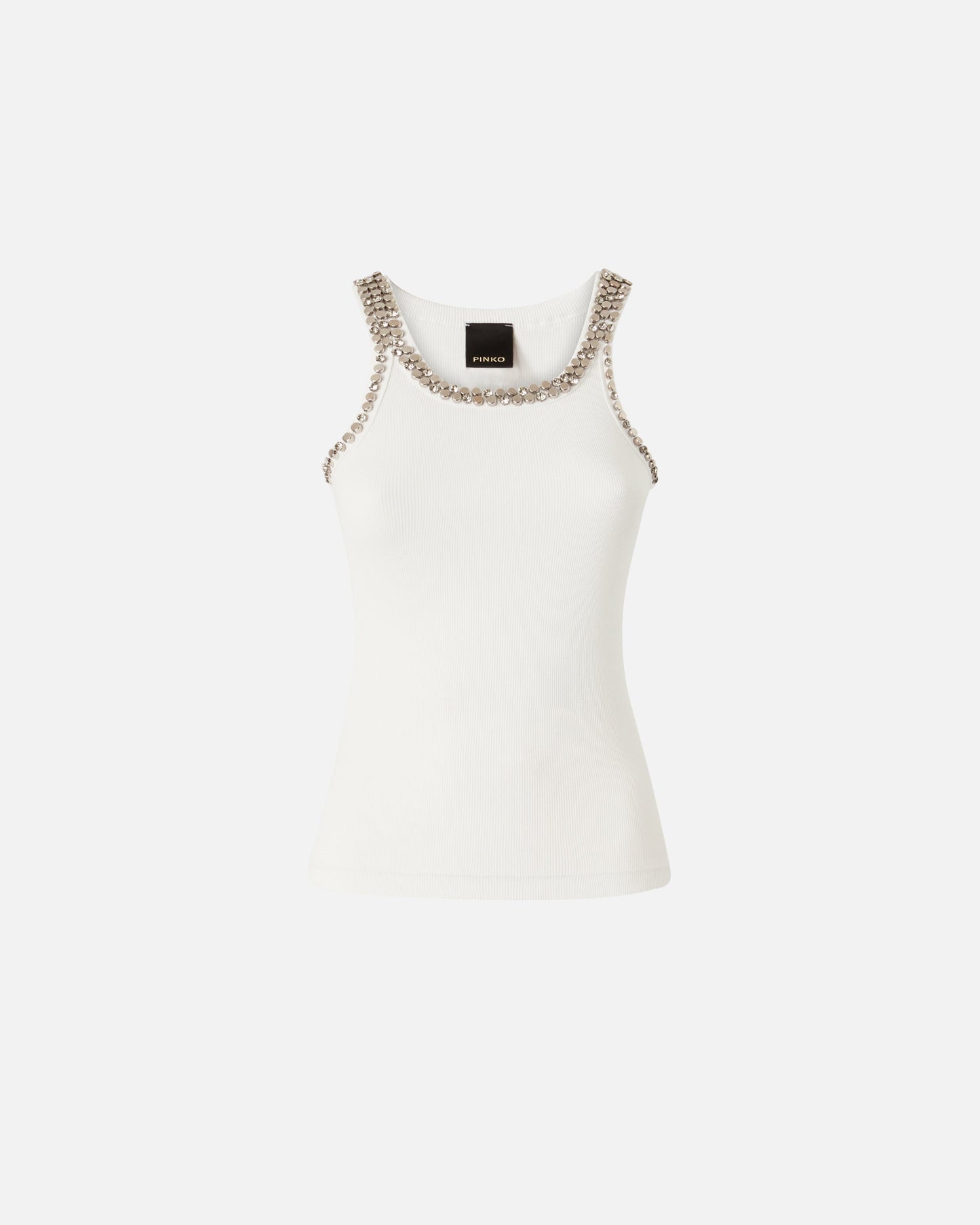 Ribbed top with bejewelled embellishment