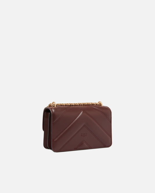 Mini Love Bag One shoulder bag in chevron leather and nappa with triple chain